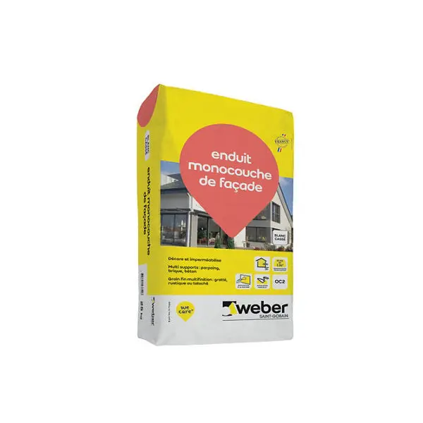 Enduit monocouche couleur blanc cassé - sac de 25KG