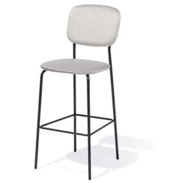 Tabouret de bar Morgane gris - L49xP46xH114 cm