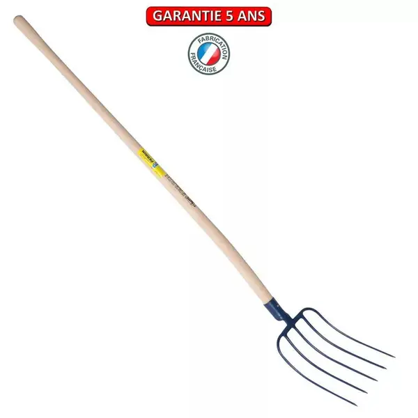 Fourche fumier à douille 5 dents 29 cm manche pomme - PERRIN