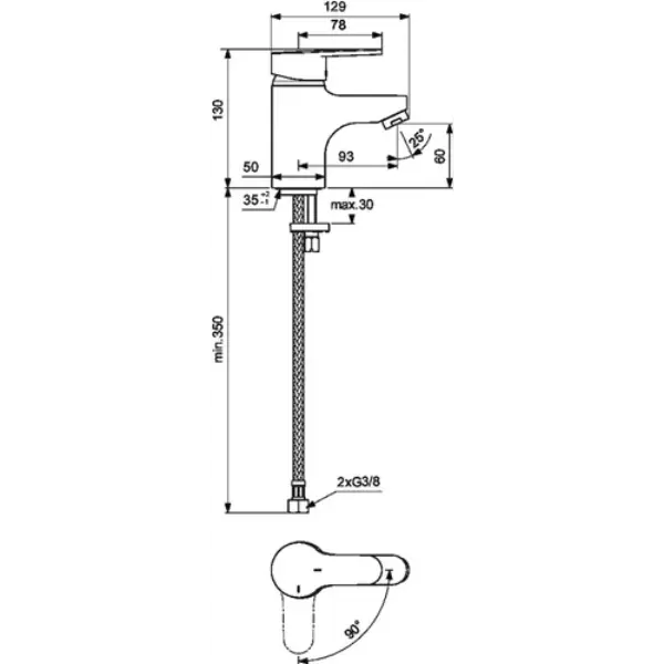 Robinet de lavabo monotrou - Olyos - chrome