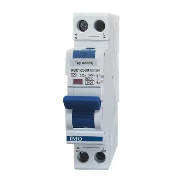 Disjoncteur différentiel 30mA 16A - Type AC - 6kA - Courbe C - 1P+N - 1 module - IMO