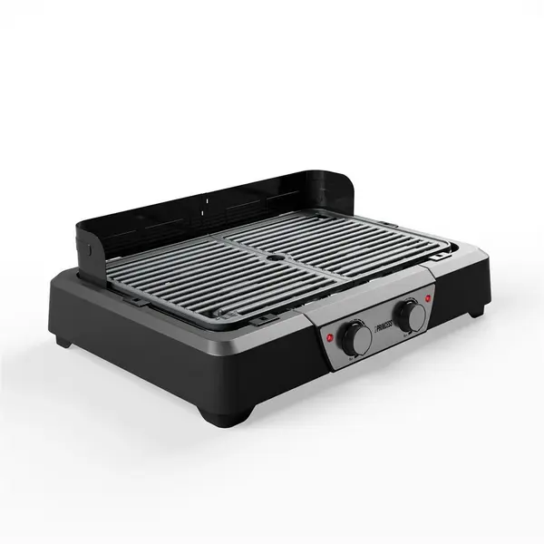 Barbecue électrique portable 2000 W - 2 zones de cuisson - surface 43 x 27 cm - Princess