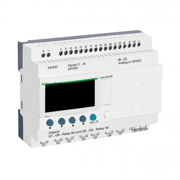SR3B261BD Schneider - Automate Zelio Logic - relais intelligent 26 E/S extensibles - 24Vcc - horloge + afficheur