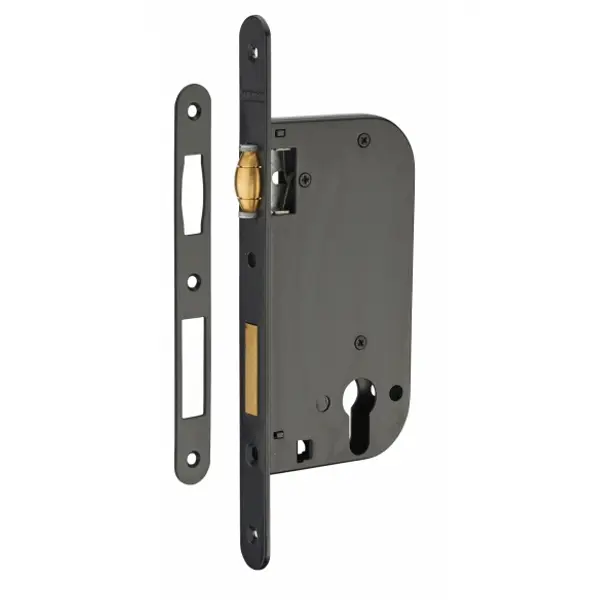 Boitier de serrure encastrable à rouleau à cylindre pour porte d'entrée, bouts ronds, axe 50mm - THIRARD