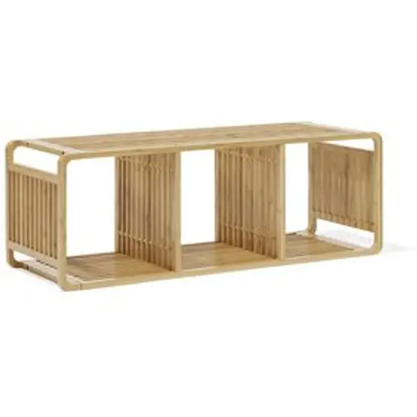 Étagère 3 cases Macao bambou naturel - L.33xP.33xH.96cm