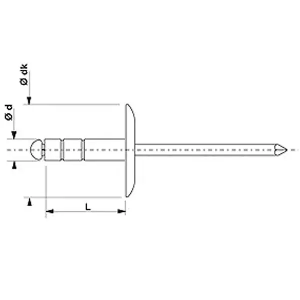 Rivet Multi Ser Tete Extra Large D4.8X24 Bte De 150 Prodixal