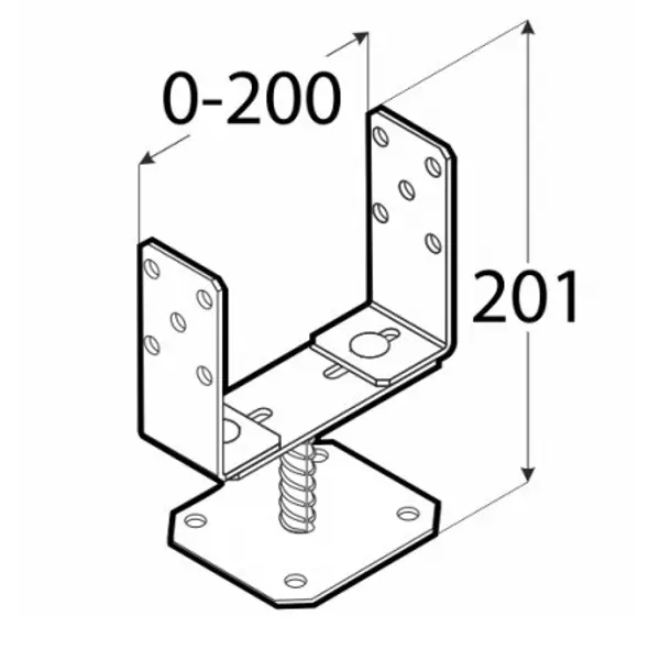 Support surélevé pour pergola - dimensions variables de 70 à 140mm - Maderland