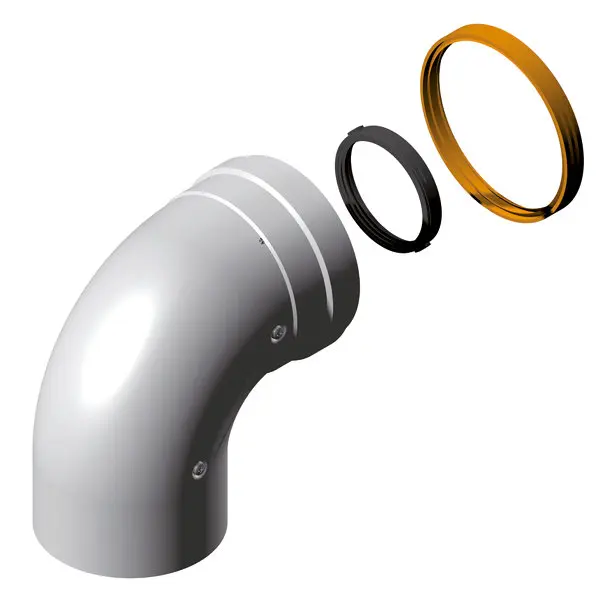 Coude 90 ° MM Ø 60/100 mm R2K/RKA