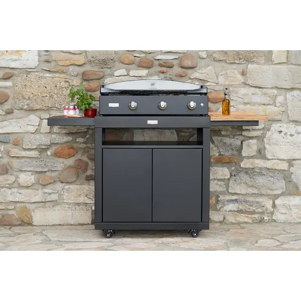 Desserte meuble 80 noire - Plateau 80 x 55 cm - Tablettes coulissantes - Origine France Garantie - LE MARQUIER