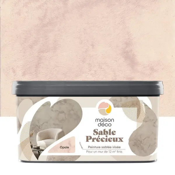 Peinture à effet, Sable precieux MAISON DECO, opale, sablé, 2l - MAISON DECO