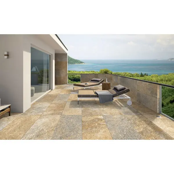 Dalle en grès cérame émaillé beige Sierra gold 60 x 120 cm ép. 20 mm