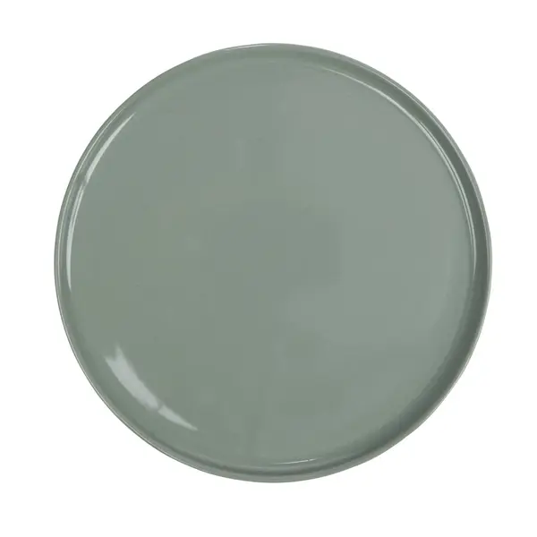 Assiette ronde plate Nordic porcelaine vert Ø28cm