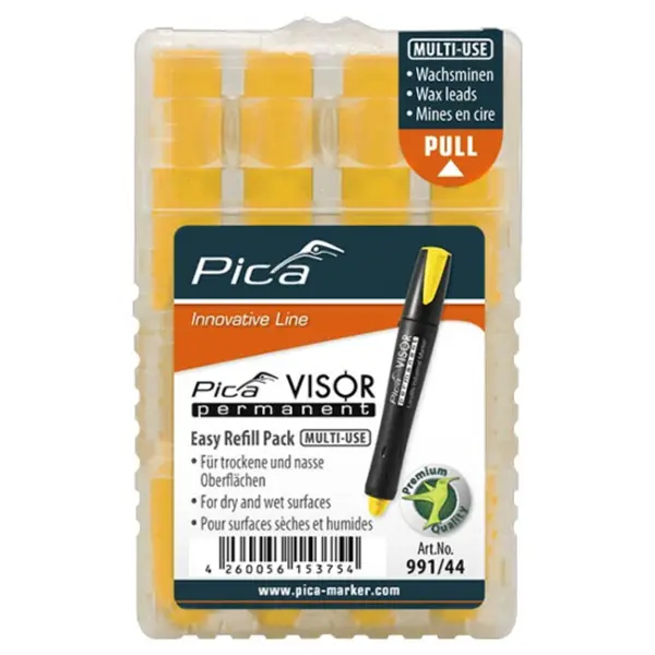Craie Industrielle de recharge Jaune pour Pica Visor Permanent Pica