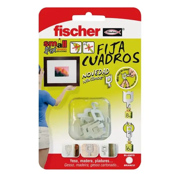 Fija Cuadros 8K Blanco 8 Uds. Fischer