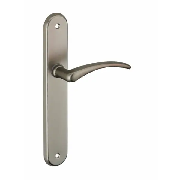 Ensemble de poignées pour porte intérieure Selene sans trou, carré 7mm, entr'axes 195mm, nickelé satiné - THIRARD