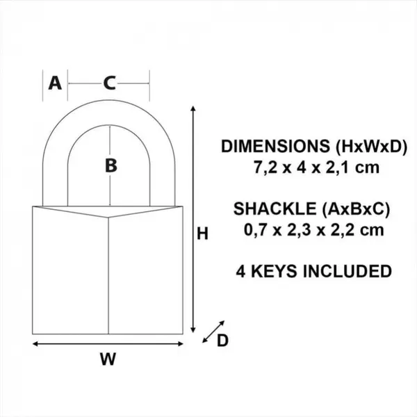 Cadenas à clé MASTER LOCK laiton, l.40 mm - MASTER LOCK