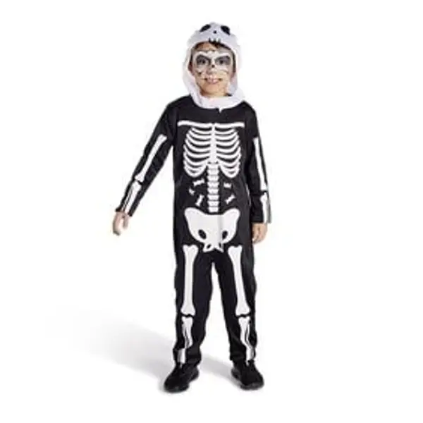Déguisement enfant Halloween squelette combinaison et cagoule 4/6ans
