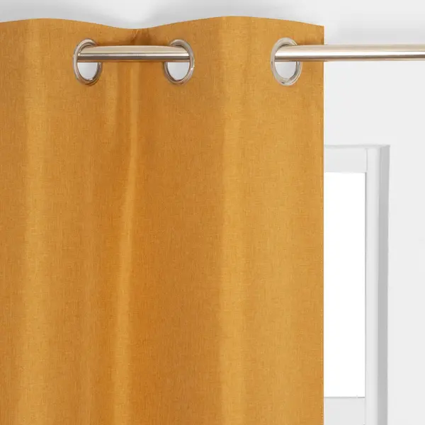 Rideau thermique, Chambray jaune curry l.135 x H.240 cm - JBY CREATION
