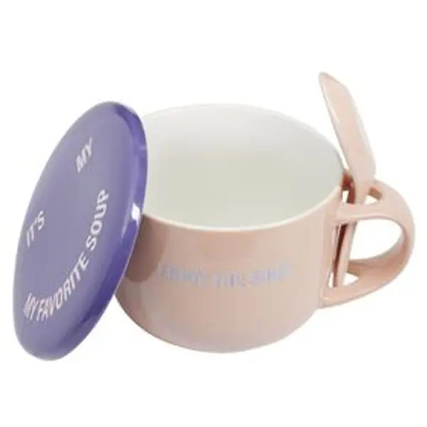 Bol soupe jumbo 62cl et cuillère porcelaine fun