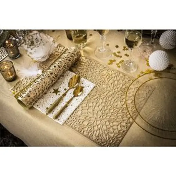 Set de table déco design ajouré doré 30x45cm x2
