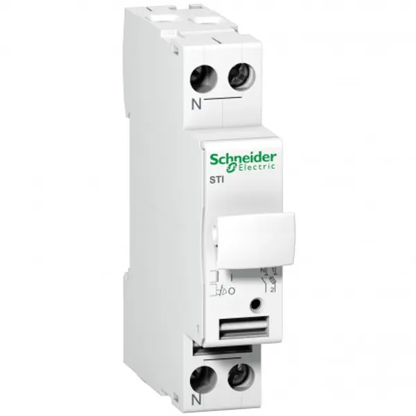 A9N15645 Sectionneur porte fusible Schneider 20A - 1P+N - pour fusibles 8x31mm - Schneider Acti9 STI