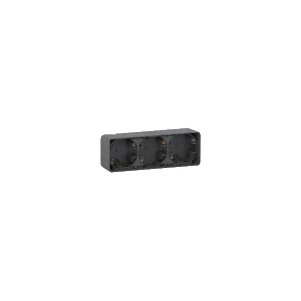 Mureva Styl - Boîte 3 postes horizontale - saillie - IP55 - IK08 - gris - MUR37713