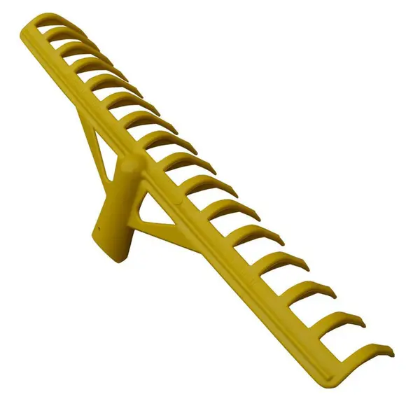 Râteau fibre jaune a bunker 16 dents courbes sans manche - PERRIN