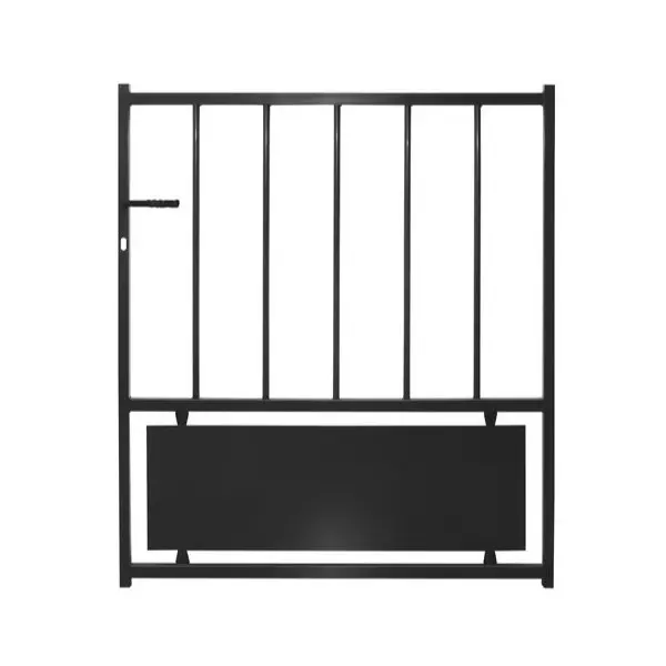 Portillon métal battant noir CASTEL - 120 x 100 cm