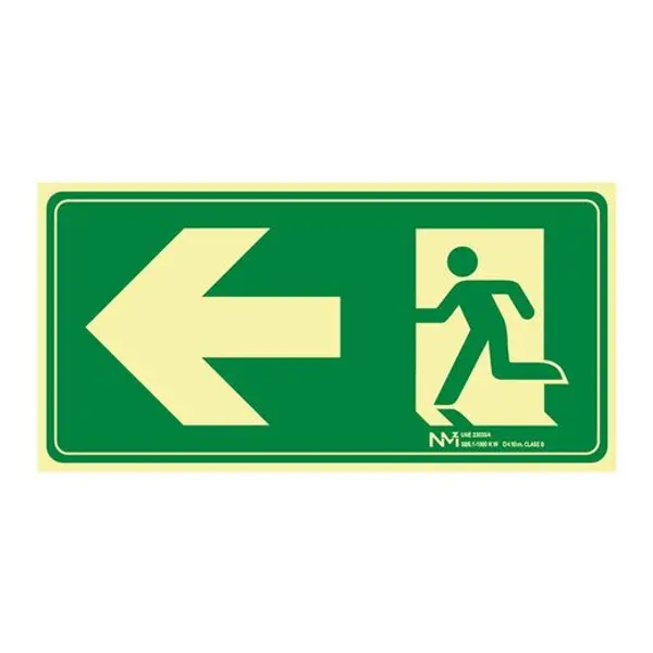 Señal Evacu. Flecha Izquierda Pvc 0,7Mm