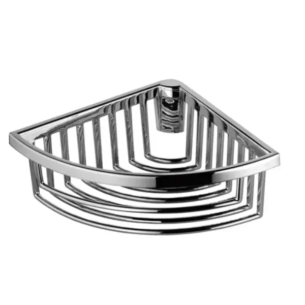 Panier de douche amovible d'angle à fil chrome