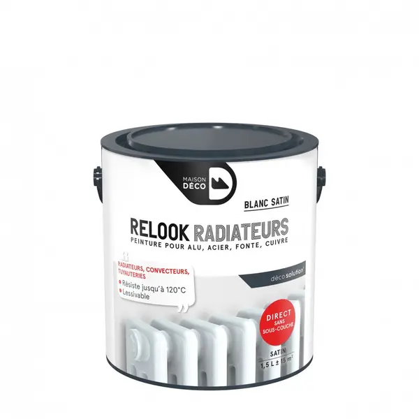 Peinture Relook radiateurs MAISON DECO blanc satiné 1.5 l - MAISON DECO