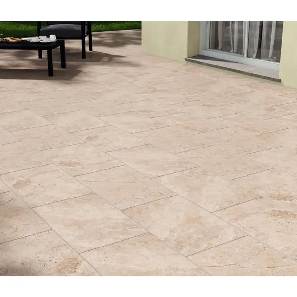 Carrelage sol extérieur grès cérame émaillé beige FONTAINEBLEAU 40 x 60 cm