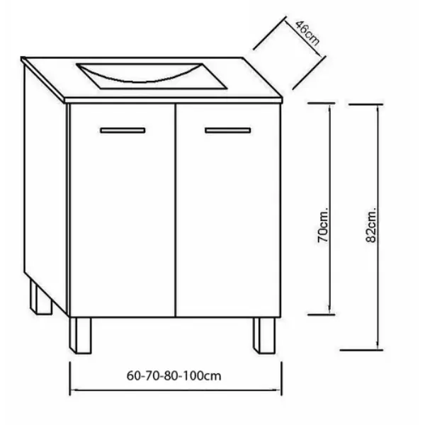 Caisson meuble sur pied Ancoflash à portes - anthracite mat