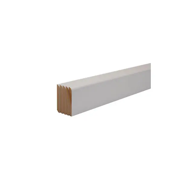 Lot de 5 plinthes MDF prépeintes blanches 200 cm x 6,8 cm x 0,9 cm