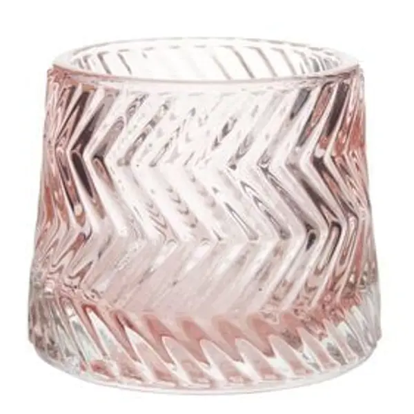 Photophore en verre strie diagonale