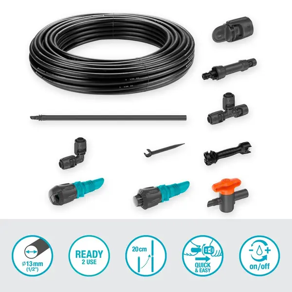 Kit d'initiation goutte-à-goutte pour potagers, plates-bandes et bordures de fleurs - 60 m² - GARDENA
