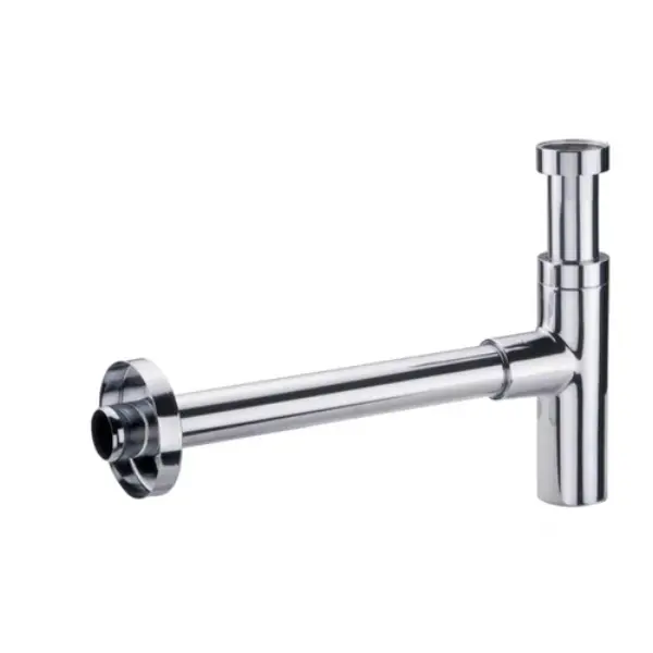 Siphon design apparent laiton chromé - tube réglable - laiton chromé Ø32