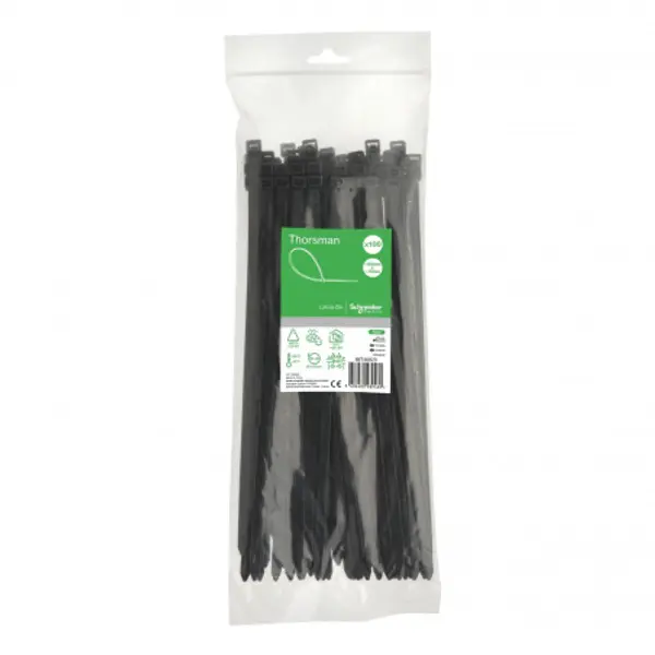Schneider - Collier de fixation pour cable electrique 300x7,6mm - nylon - lot de 100 colliers serre-câbles