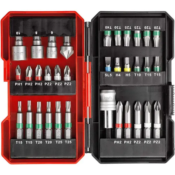 Coffret 34 embouts de vissage pour Perceuse Visseuse sans fil - KWB by Einhell