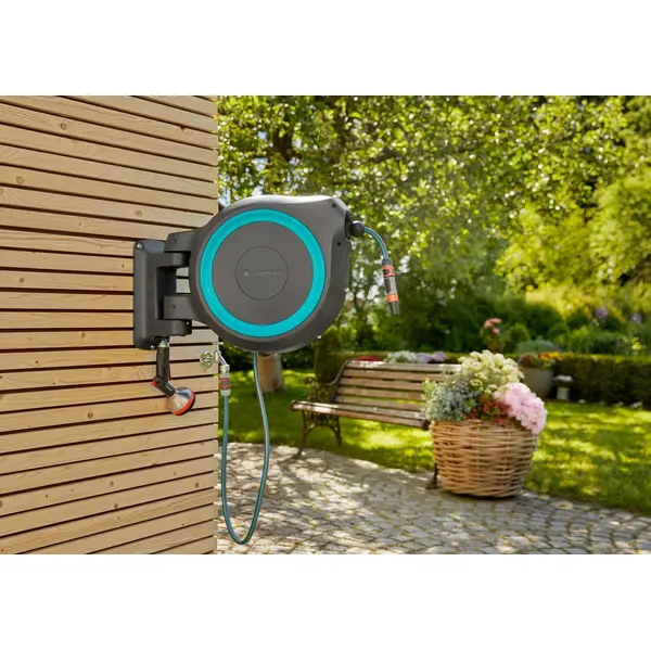Dévidoir automatique mural RollUp M/L 25 m - GARDENA
