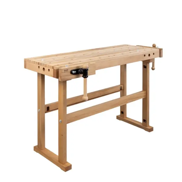 Établi - STARTER - hêtre massif 1470 x 630 x 860 mm - 2 presses - perçage 19 mm - Pinié