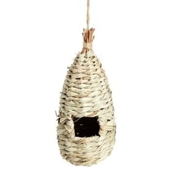 Nichoir à oiseau osier naturel Ø9xH25cm