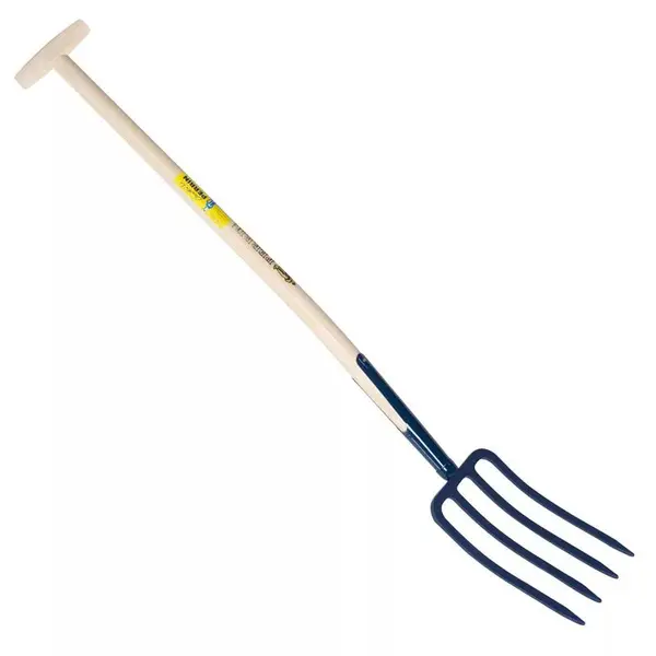 Fourche à bêcher à soie 4 dents 30 manche béquille tournée - PERRIN