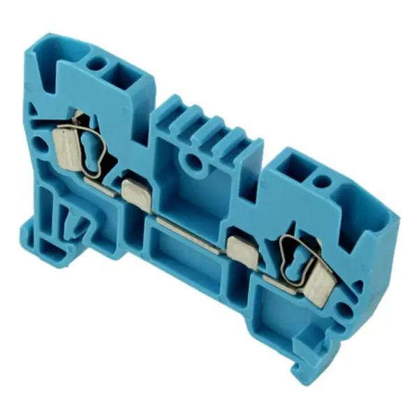 Borne de jonction à ressort 2,5mm² BLEU - Connexion automatique - 1 entrée + 1 sortie