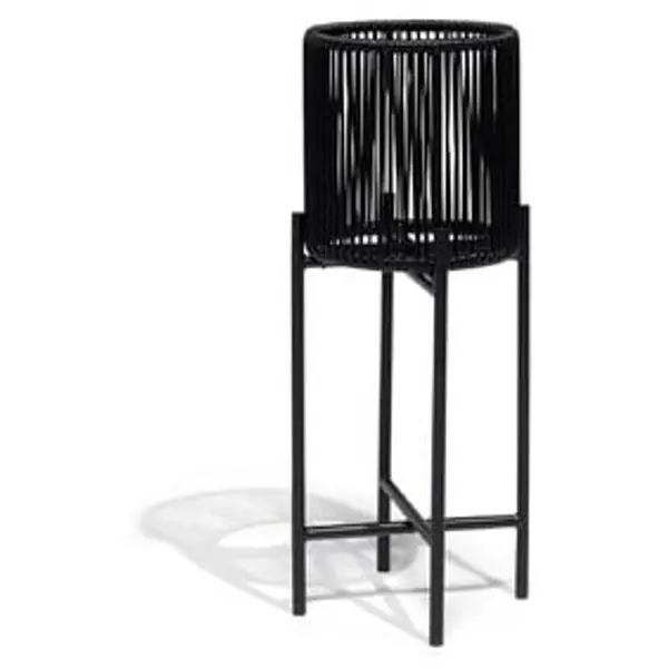 Porte-plante filaire sur pieds Urban métal et plastique noir Ø27xH70cm