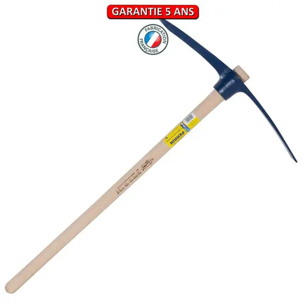 Pioche terrassier œil rond 2,5 kg - Emmanché droit 100 cm - PERRIN