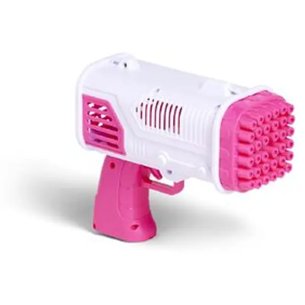 Pistolet à bulles bazooka 36 buses plastique rose