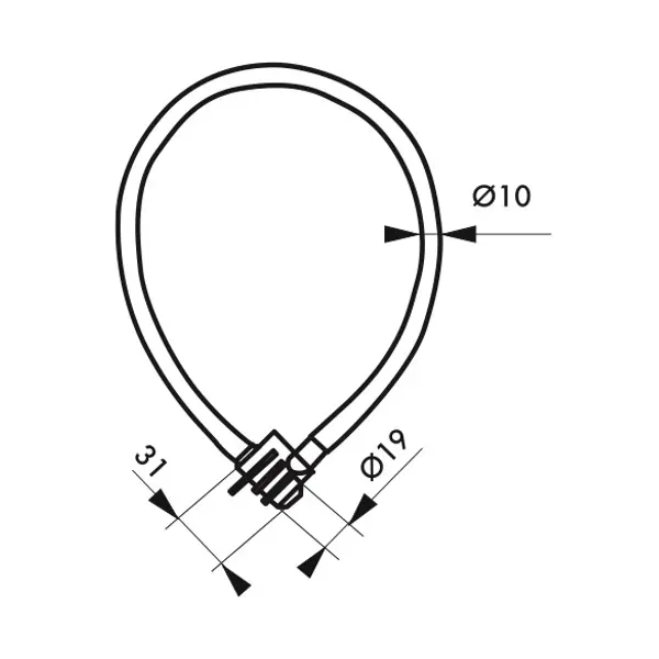Antivol à combinaison Twisty, 3 chiffres, câble acier, vélo, 5mmx0.5m - THIRARD