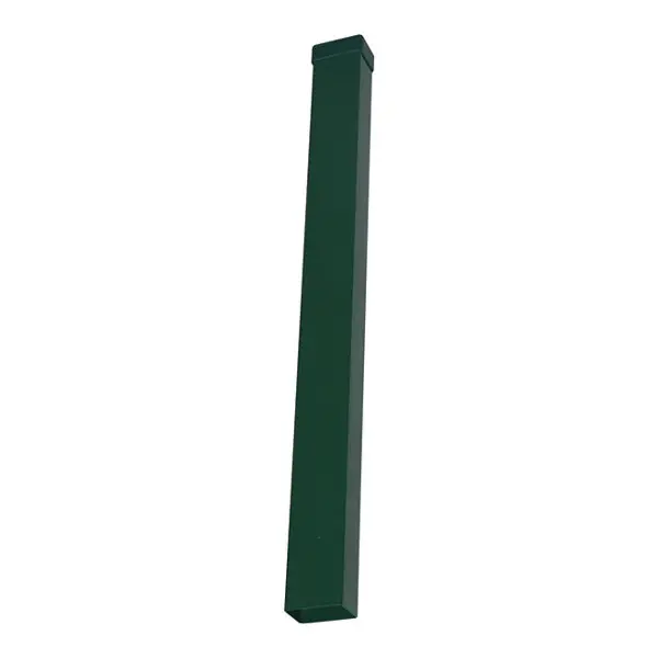 Poteau rectangulaire vert pour grillage H. 1,30 m - section 60 x 40 mm