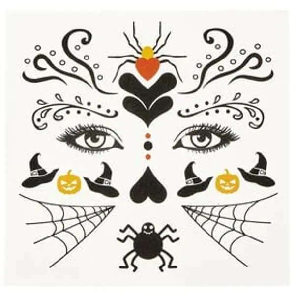 Tatouage éphémère visage enfant Halloween (2 modèles)